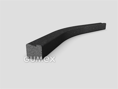 Geformtes mikroporöses Profil, 12,5x14/4,5mm, Dichte 500kg/m3, EPDM, -30°C/+80°C, schwarz, 